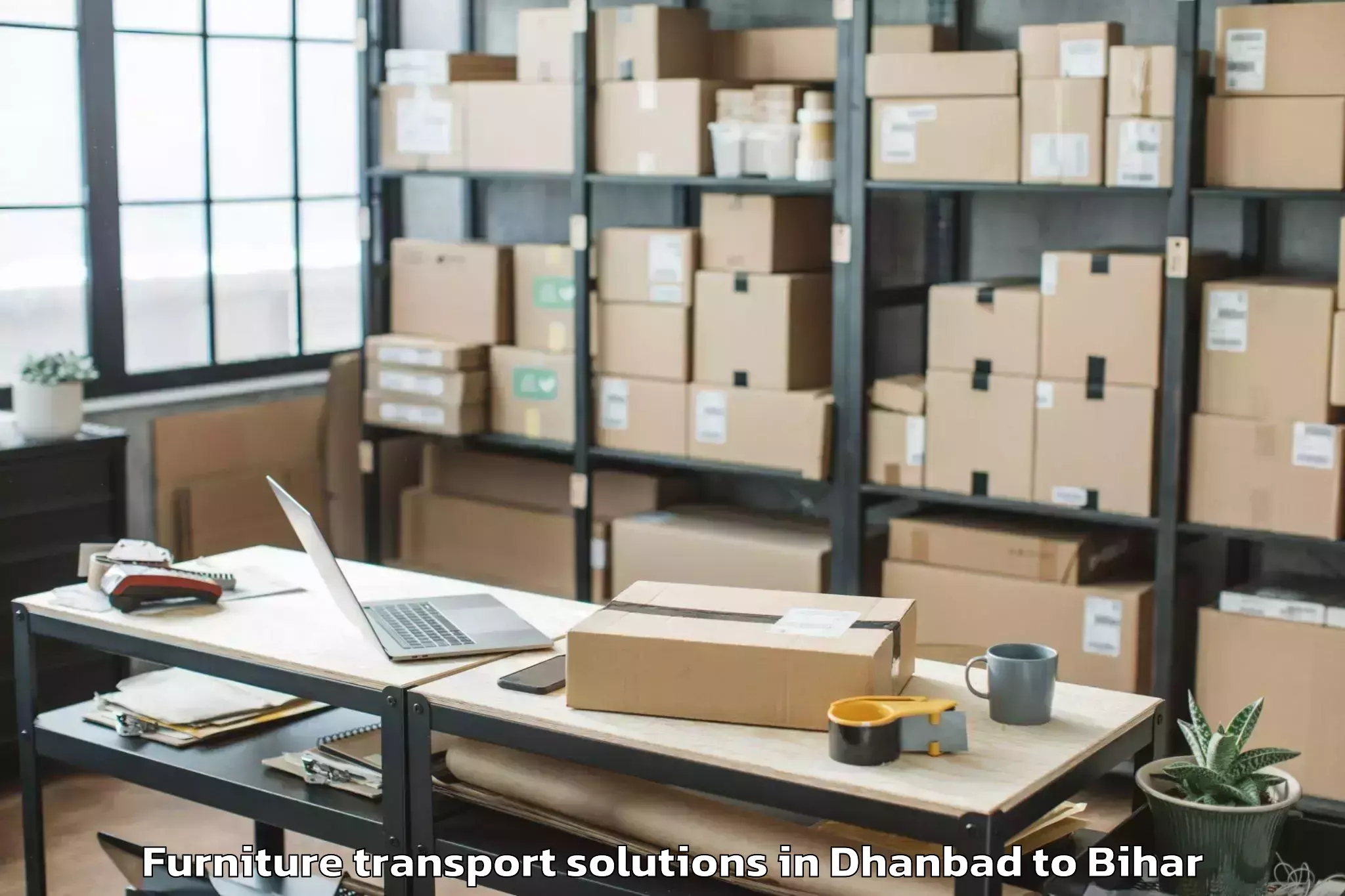 Affordable Dhanbad to Marauna Furniture Transport Solutions